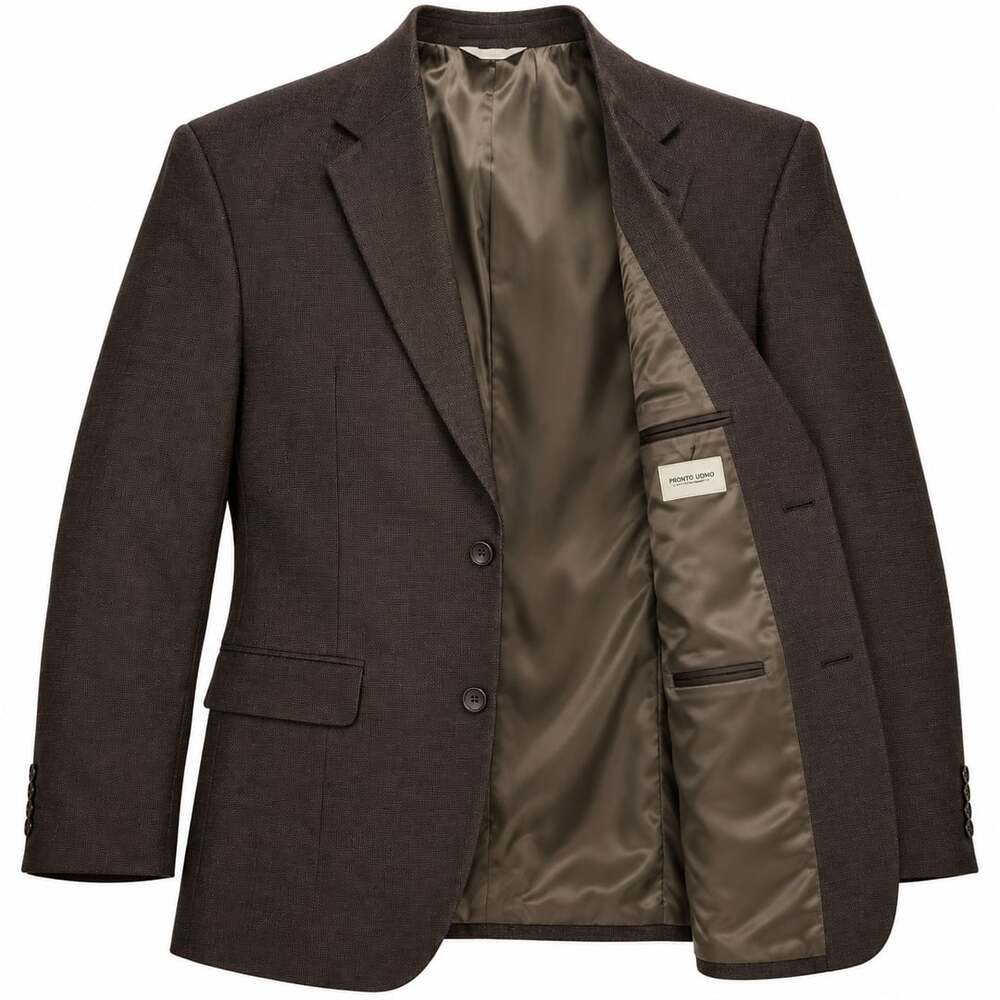 Pronto Uomo Men’s 44R 100% Lambswool Brown Blazer Sport Coat Old Money Preppy